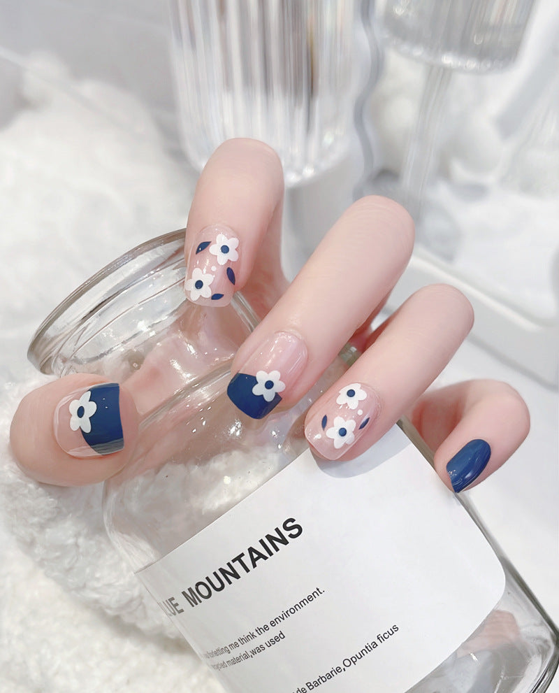 Fashion  nail New Nail Beauty Wear Nail Short Cute Style Nail Patch Wear Nail Flower Nail Stickers Wholesale A45