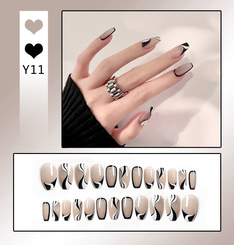 Fashion  nail Internet Celebrity Fake Nail Patch Wear Armor Finished Product Nail Tip Nail Stickers Removable Nail Patch Stall Supply Manufacturer