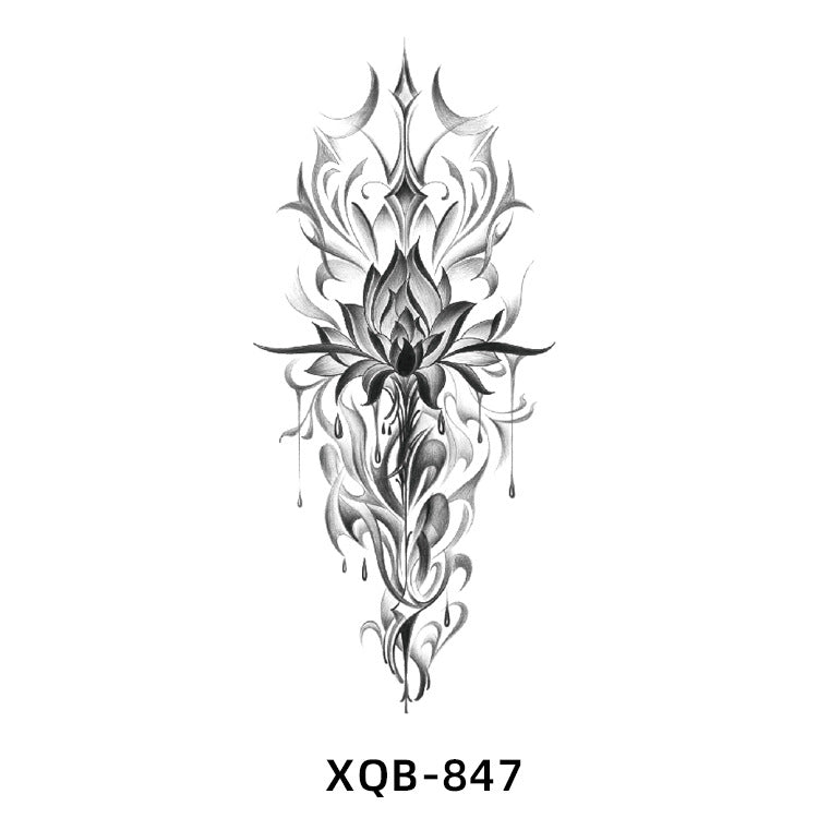 Free shipping Tattoo Small Full Arm Animal Tattoo Tattoo Sticker Half Sleeve Simulation Waterproof Black and White, Colored Flower Men and Women Tattoo Sticker Paper Wholesale