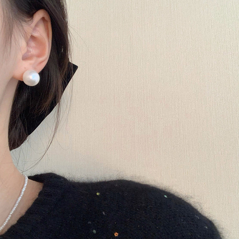 真金电镀925银针珍珠耳环法式复古宫廷风耳环时尚百搭耳饰女批发
