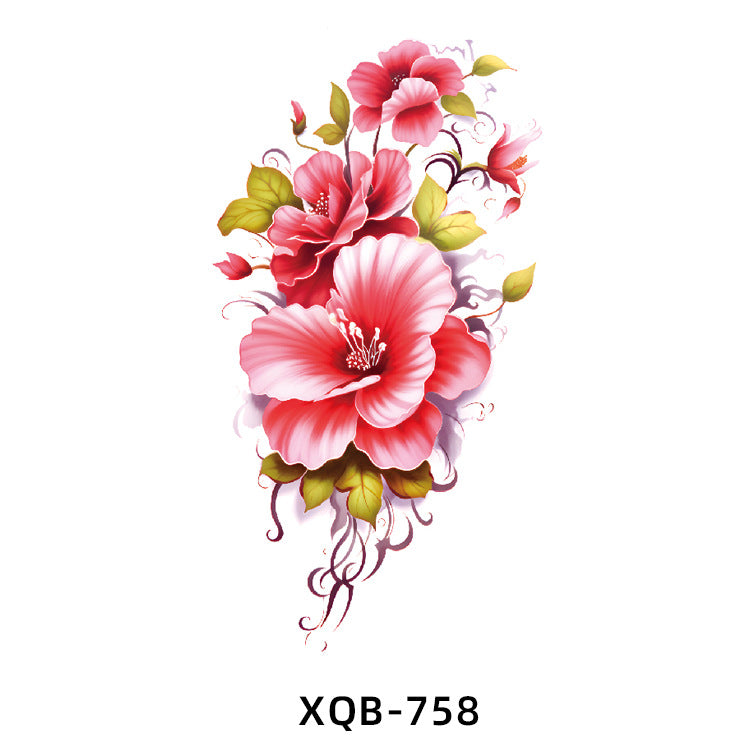 Free shipping Tattoo In Stock Wholesale Small Full Arm Tattoo Sticker Waterproof Sweatproof Tiger Animal Flower Men and Women Black and White, Colored Tattoo Sticker Paper