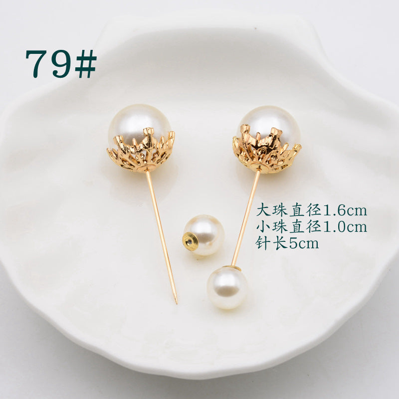 配饰胸针防走光珍珠胸针 女一字高档胸花别针蝴蝶插针丝巾扣 裙口收腰神器
