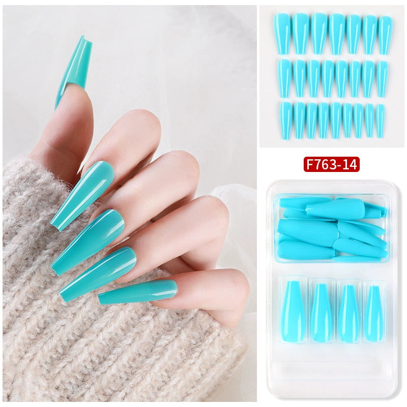 (Hand made nail) Nail patches for wearing ins long ballet nails, European and American nail patches, detachable 24 pieces for wearing finished nail patches