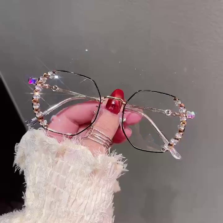 Women's fashion glasses 新款跨境防蓝光辐射平光镜无度数超轻眼镜女款高级感护目素颜神器