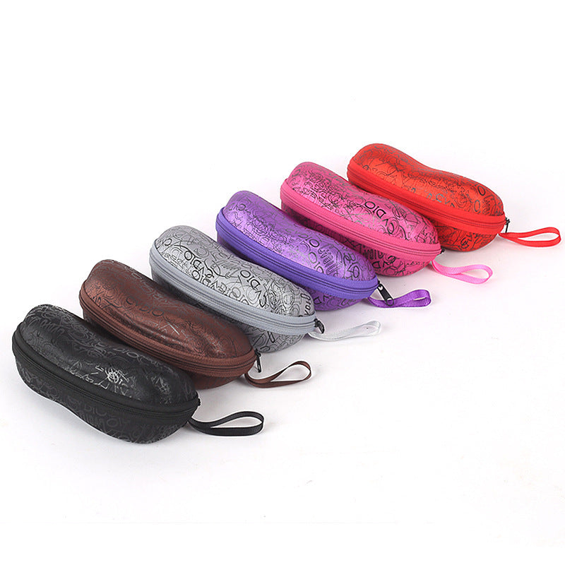 Women's fashion glasses 跨境专用EVA眼镜盒 抗压拉链盒花生亮字母 眼镜盒 太阳镜盒墨镜