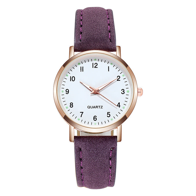 Fashion women's watchNew Simple Digital Men's and Women's Luminous Watch Small Fresh Matte Leather Casual Watch Women's Quartz Watch