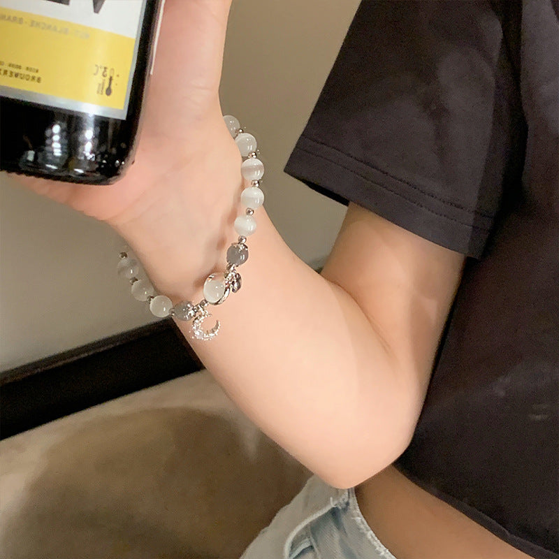 珠宝首饰手饰手链哈喽kitty手链diy猫眼石水晶手串送女友闺蜜情侣手链时尚手饰批发