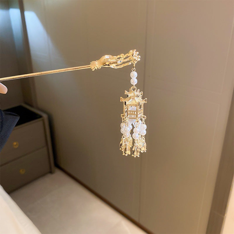头饰发簪国潮花朵流苏发簪新中式步摇小清新发钗古风旗袍汉服百搭发饰批发