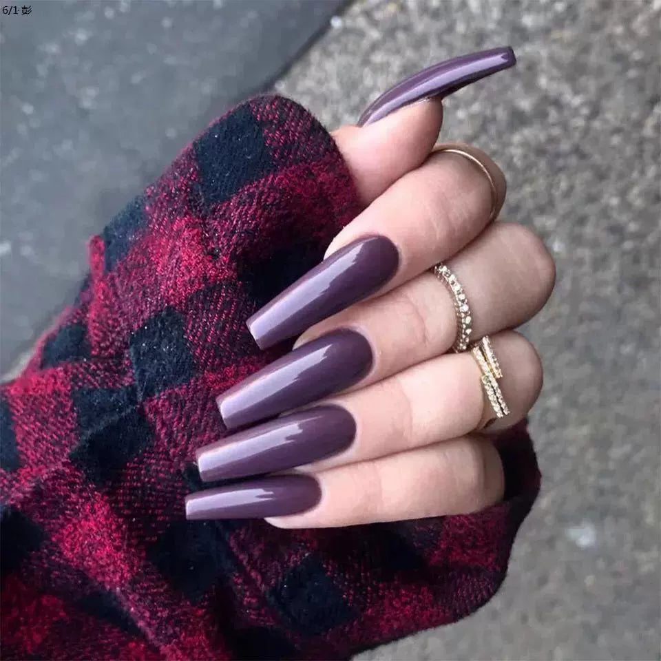 (Hand made nail) European and American style ballet long style nail patch fake nail product nail patch detachable and reusable for wearing nails