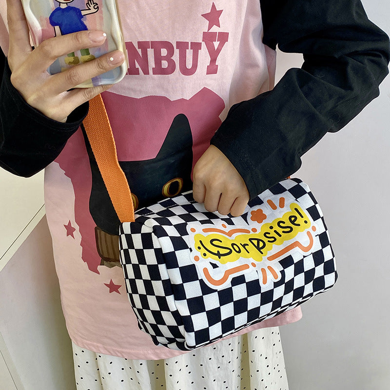 Dopamine Bag Free shipping Tattoo Niche dopamine bag women's 2024 new fashion versatile graffiti shoulder pillow bag sweet and cool girl messenger bag
