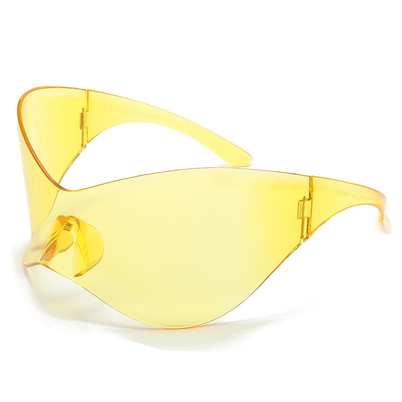Women's fashion glasses 2023欧美大框太阳镜女潮Y2K千禧无框骑行墨镜男款跨境亚马逊爆款