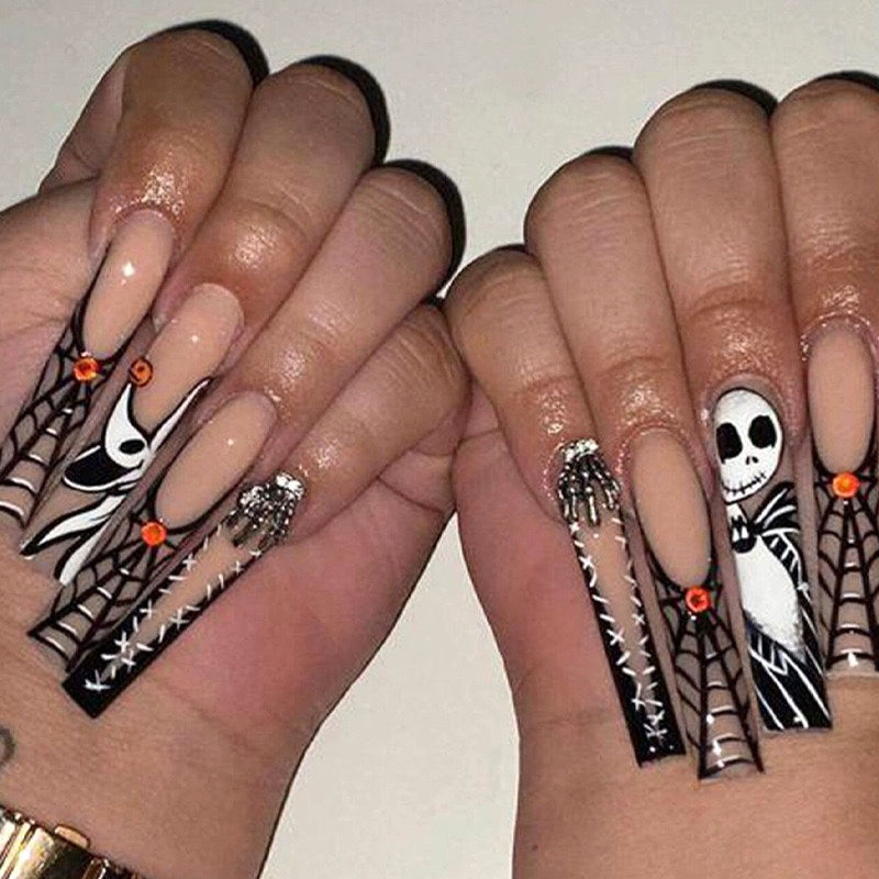 (Hand made nail) Kardashian, European and American Spicy Girl, Little Red Book, Dark Super Long, Internet Celebrity Cross border Nail Art, Detachable and Reusable Nail