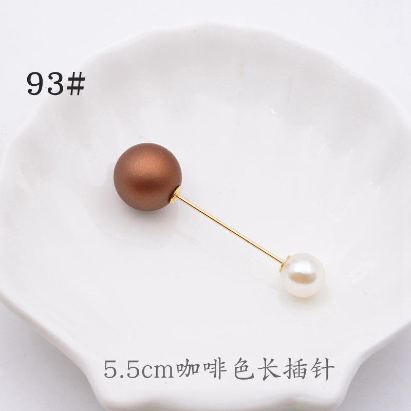 配饰胸针防走光珍珠胸针 女一字高档胸花别针蝴蝶插针丝巾扣 裙口收腰神器