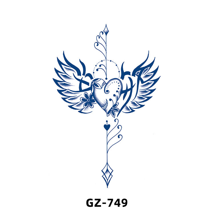 Free shipping Tattoo Cross-Border Herbal Semi-Permanent Tattoo Sticker Men's and Women's Waterproof Sweat-Proof Juice Half Sleeve Real-Proof Tattoo Letter Sticker Tattoo