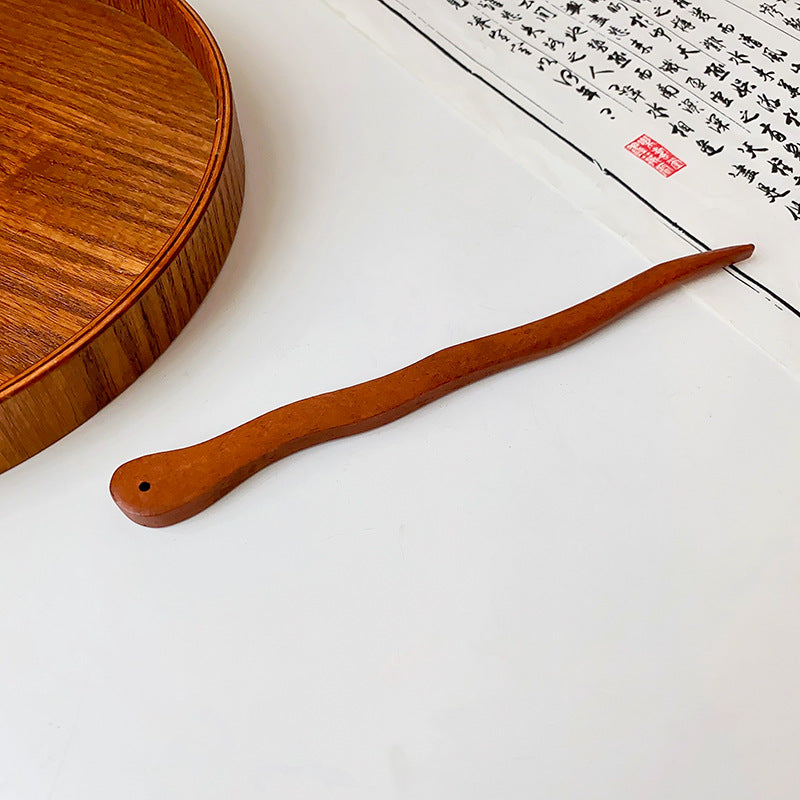 头饰发簪新中式桃木穿孔发簪古风高级感盘发发杈汉服文艺百搭气质发饰批发