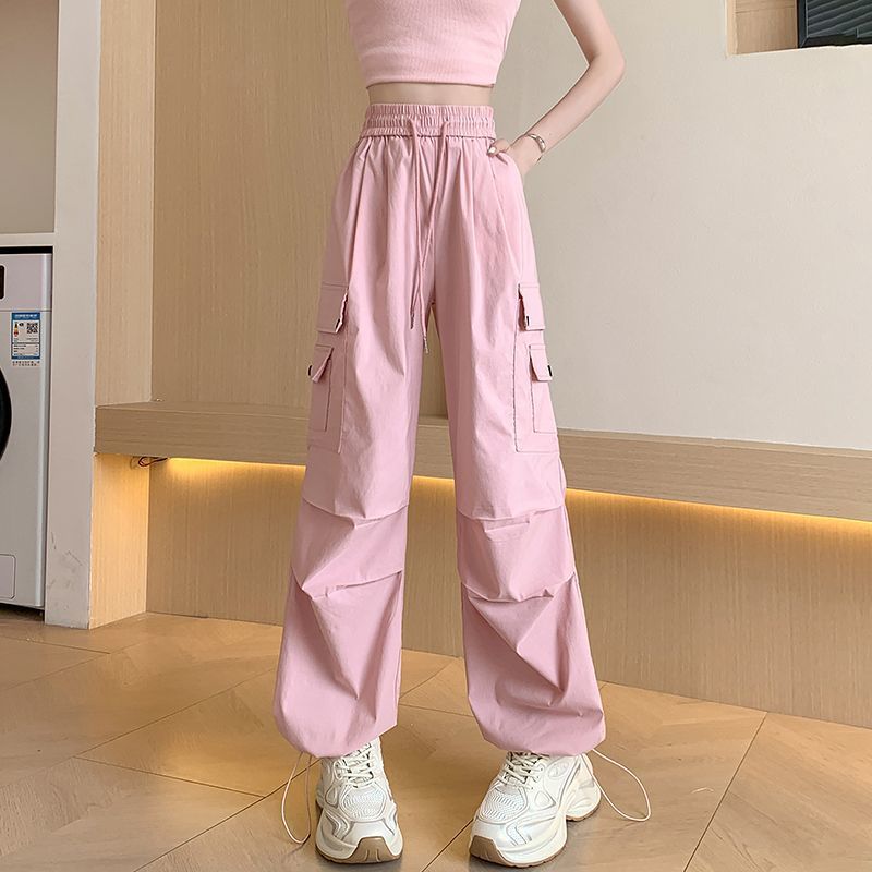 Free shipping  women's high waist new thin loose and thin can tie feet leisure sports pants