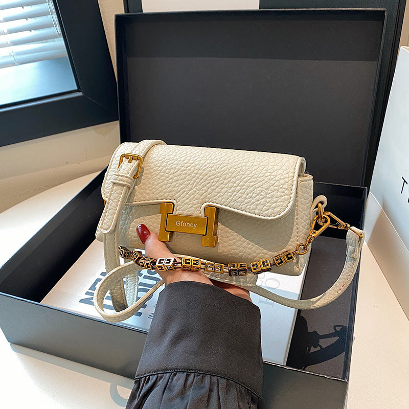 Dopamine Bag Free shipping Tattoo Popular popular small bag women's 2024 summer new fashionable solid color oblique span small square bag chain single shoulder portable women's bag