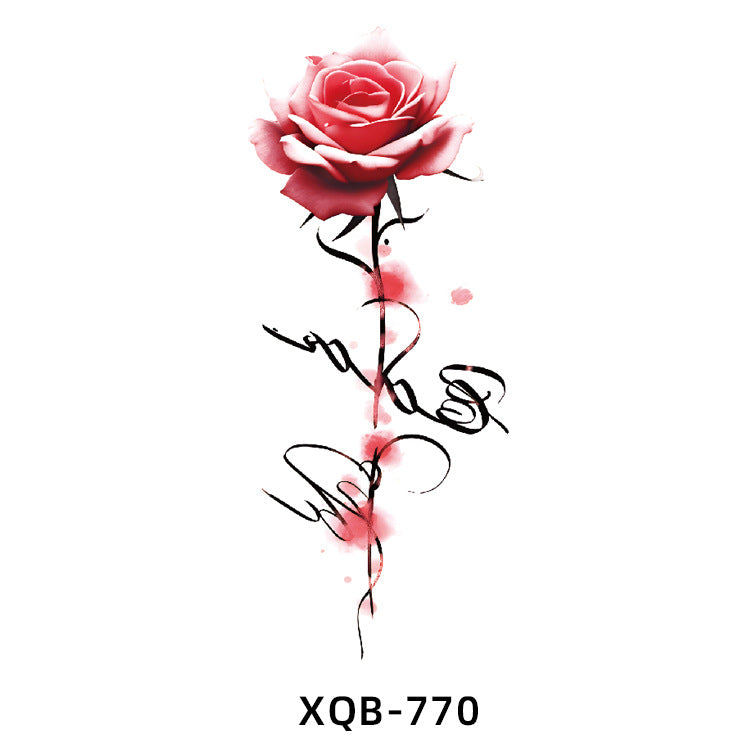 Free shipping Tattoo Factory Wholesale Small Full Arm Flower Tattoo Sticker Half Sleeve Waterproof Big Picture Men and Women Black and White, Colored Animal Tattoo Sticker Paper