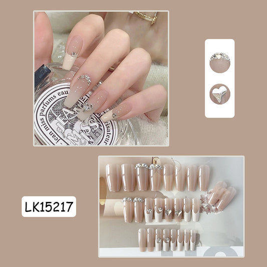 生椰拿铁穿戴甲钻款指甲贴片气质美甲片裸色假指甲美甲贴片成品甲