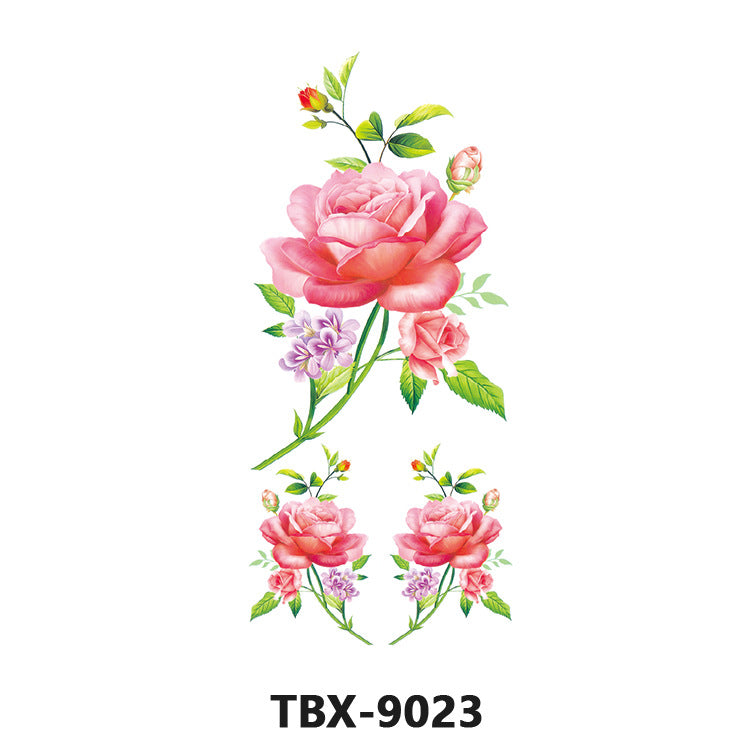 Free shipping Tattoo Waterproof Sweatproof Female Flower Tattoo Sticker Paper Plant Flower Party Sexy Rose Peony Plum Tattoo Sticker Tattoo