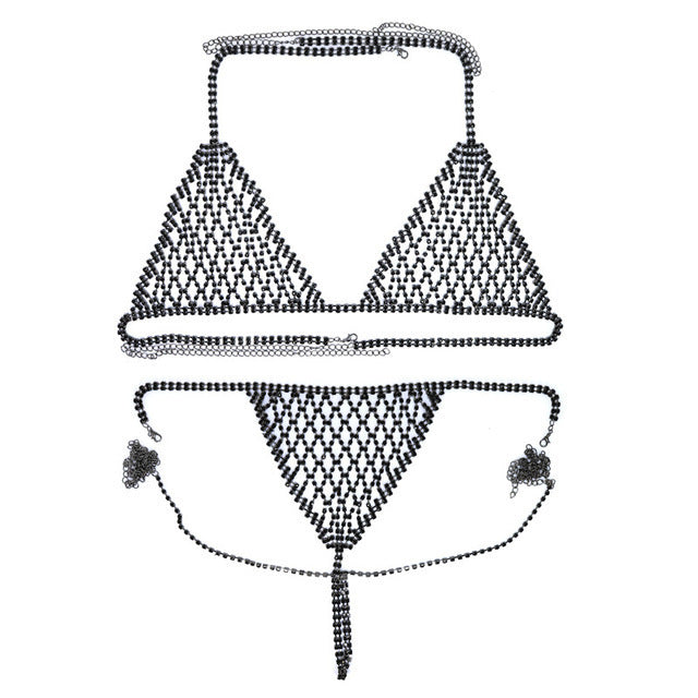 Fashion jewelry Europe and the United States cross-border explosions body chain exaggerated rhinestone bikini chest chain underwear sexy nightclub style body chain