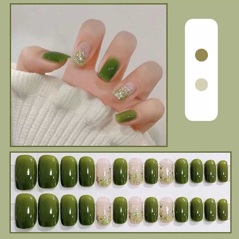 (Hand-made nail) French nail armor long black small fragrance simple white high-grade sense nail piece bride pregnant woman finished product.