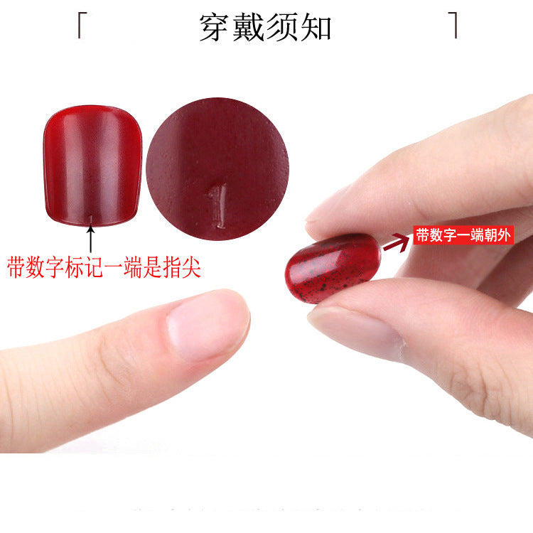 气质穿戴甲成熟风闪钻黑色蝴蝶结芭蕾法式美甲贴片成品芭蕾甲批发