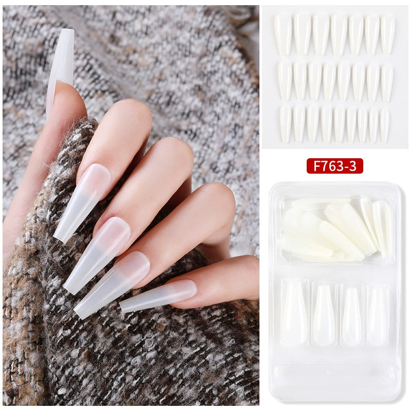 (Hand made nail) Nail patches for wearing ins long ballet nails, European and American nail patches, detachable 24 pieces for wearing finished nail patches