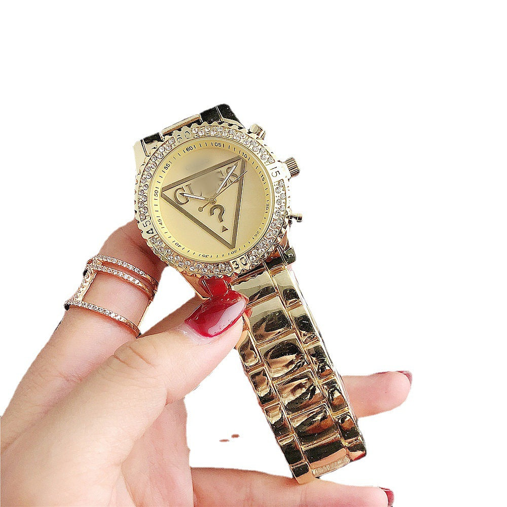 Fashion women's watchSimple Fashion in Europe and America Women's Watch Cross-Border Hot Rhinestone Steel Belt Quartz Women's Watch
