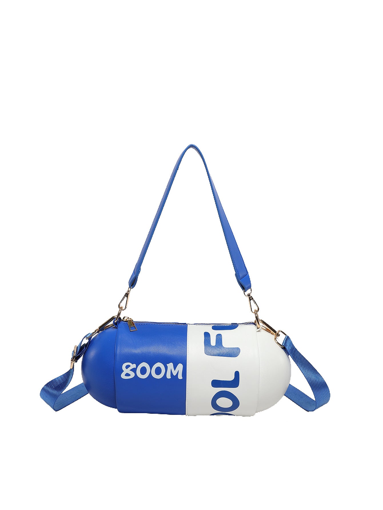 Dopamine Bag Free shipping Tattoo Women's bag new dopamine contrasting color trend cylindrical capsule bag European and American style personality funny single shoulder oblique span bag