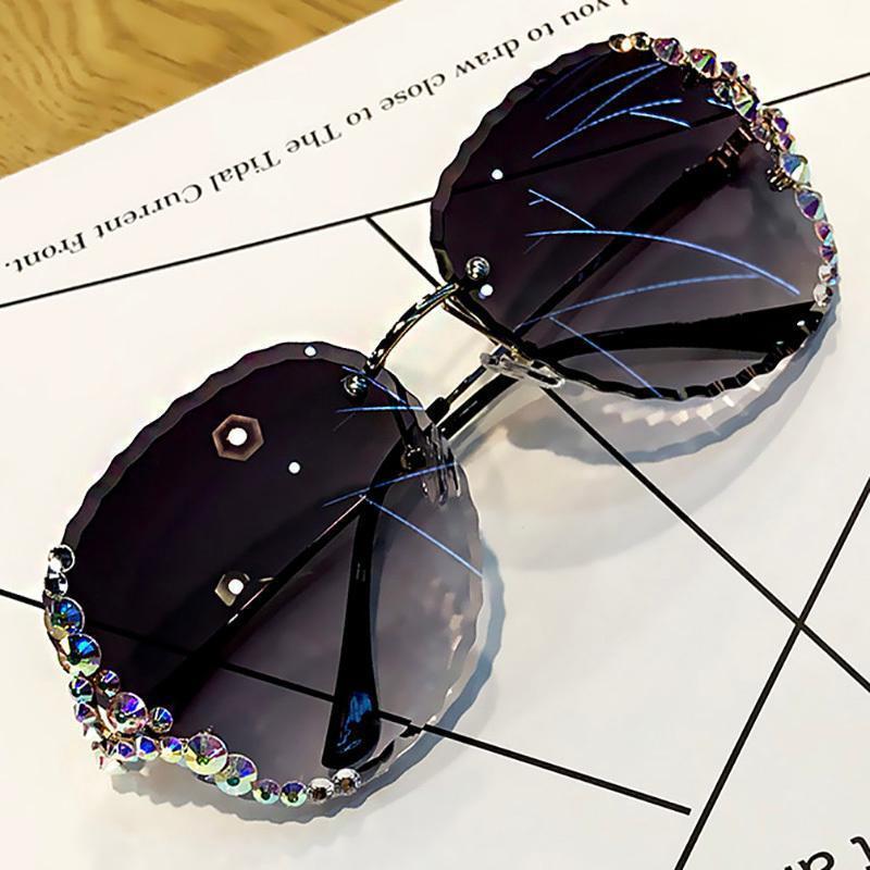 Women's fashion glasses 镶钻太阳镜防蓝光辐射眼镜女韩版潮个性时尚太阳镜女防紫外线