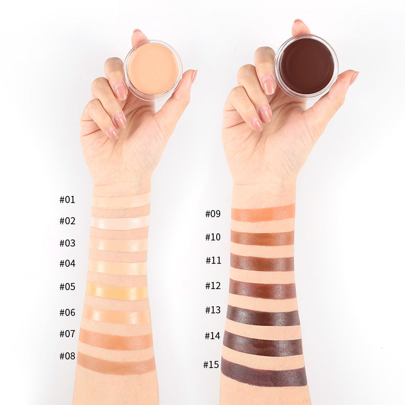 Strong Concealer for Acne Marks and Dark Circles Permanent Non-Sticking Powder Concealer Tray 15 color Concealer Foundation