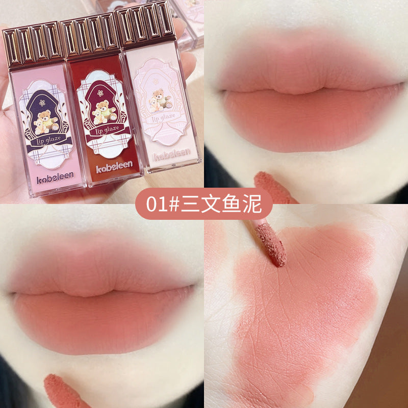 kobeleen云朵口红唇釉六色哑光丝绒口红甜美显白低饱和少女唇泥
