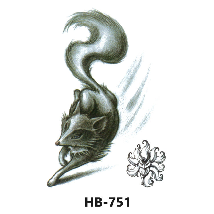 Free shipping Tattoo Wholesale Flower Arm Rose Half Sleeve Black and White Thigh Waterproof Fox Animal Dark Internet Celebrity Scar Covering Tattoo Sticker