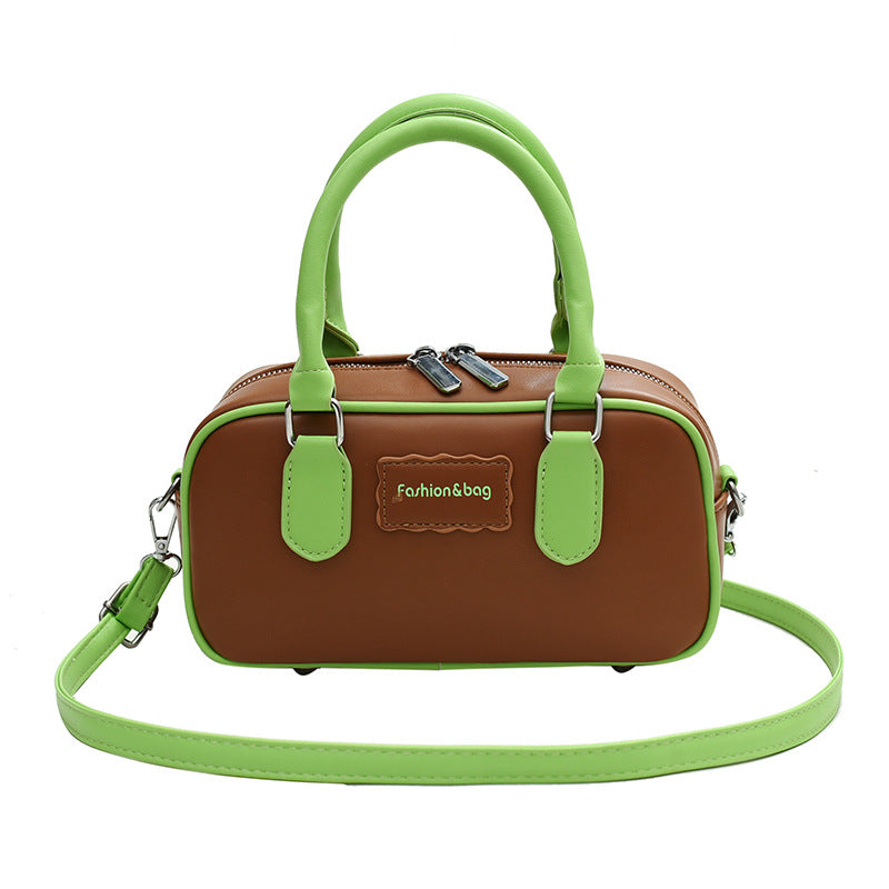 Dopamine Bag Free shipping Tattoo Fashion contrasting color Boston portable small bag women 2024 new spring dopamine Internet celebrity shoulder cross pillow bag