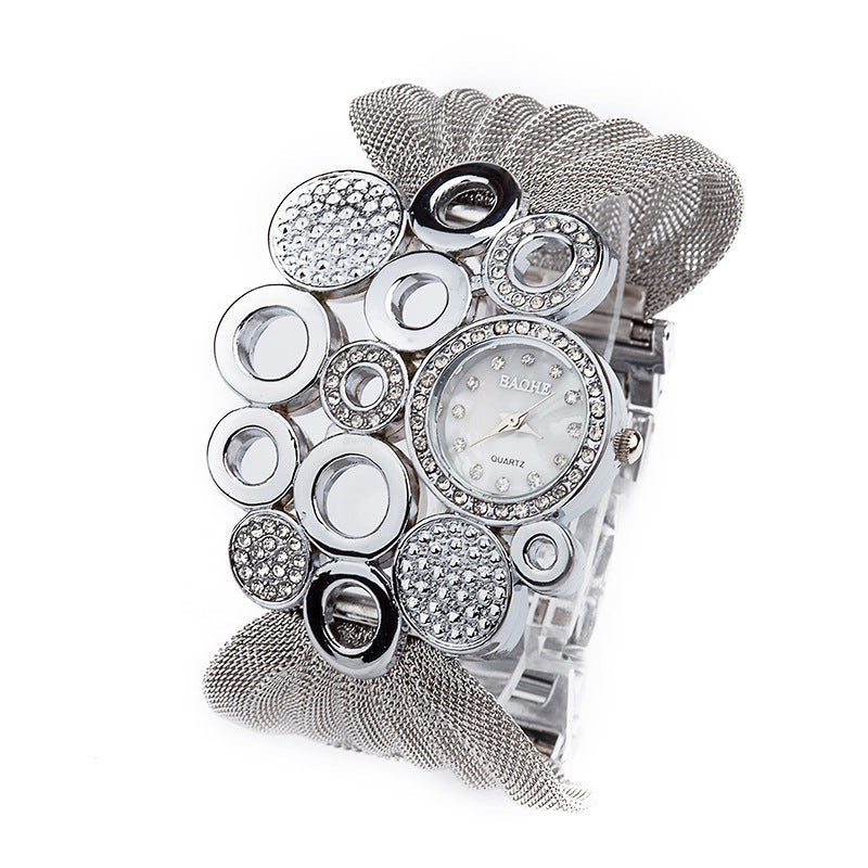 Fashion women's watchCross-Border AliExpress Fashion Mesh Strap Women's Quartz Watch European and American Fashion Butterfly Mesh Belt Women's Watch Wholesale