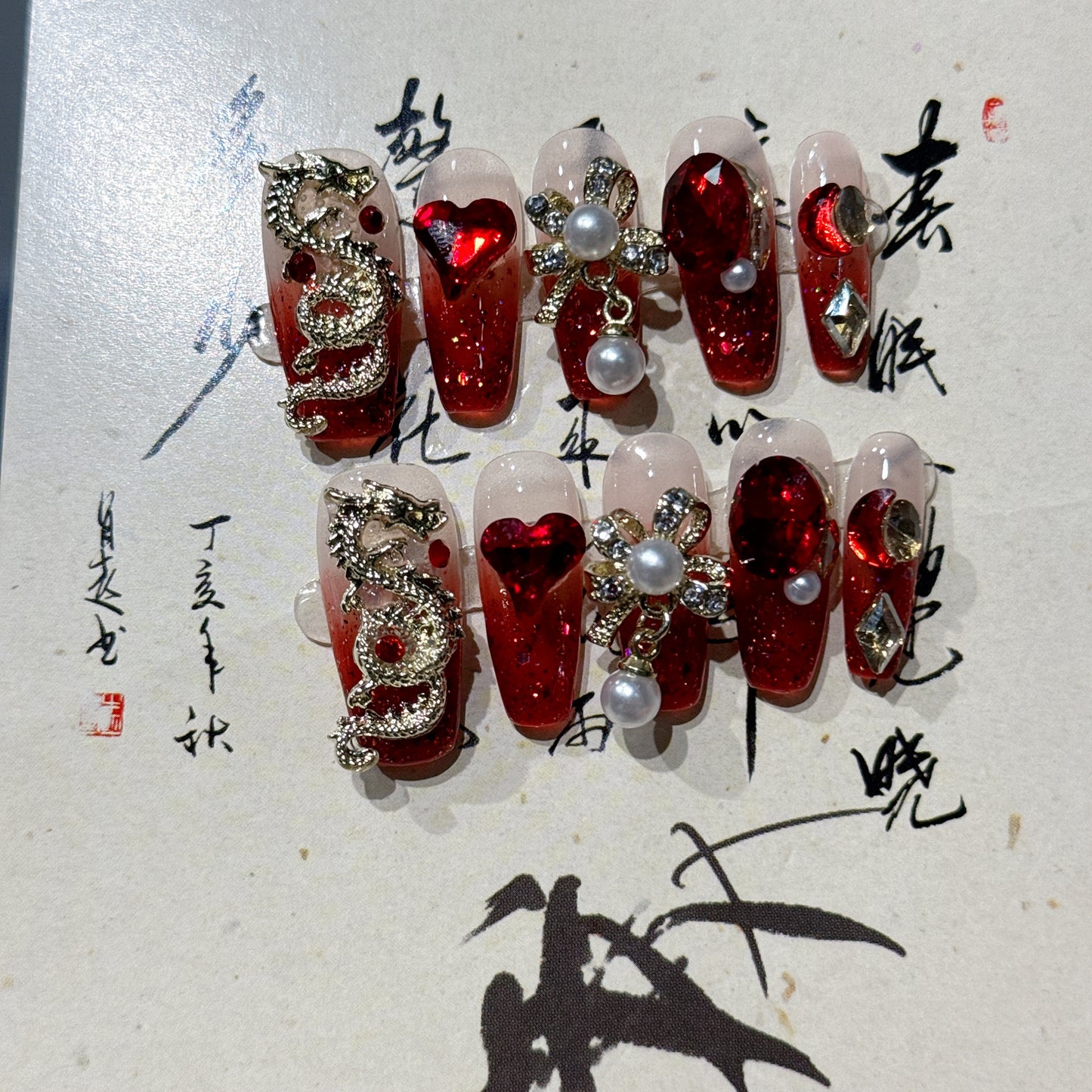 (Hand-Made Nail) Polo Wear Armor 2024 New Dragon Year Daji New Year New Year New Year Battle Armor Nail Patch