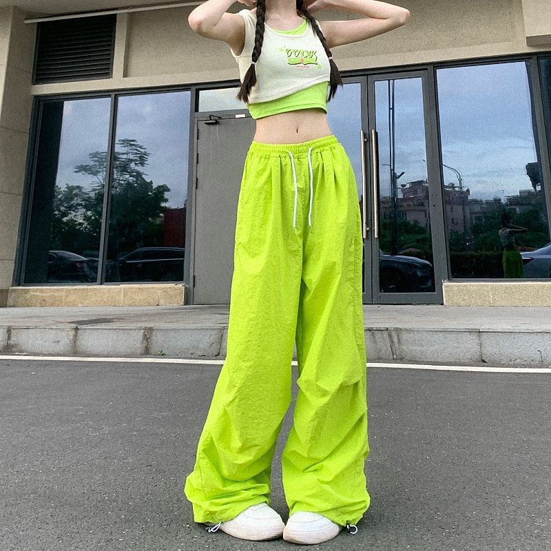 Dopamine pants Free shipping Tattoo Color dopamine wear tooling casual trousers 2024 summer lazy trend functional wind paratrooper trousers tide
