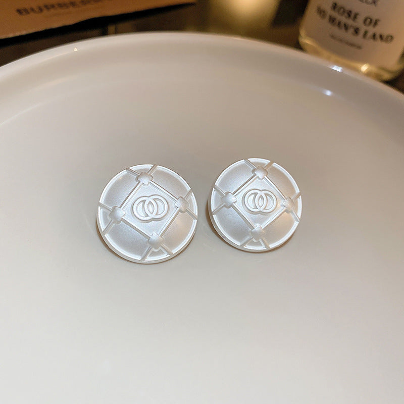 银针哑光几何耳环时尚简约百搭新款耳钉小众个性金属风耳饰批发女
