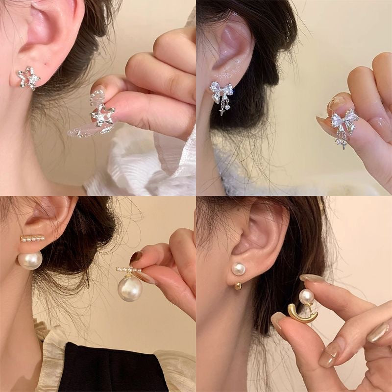 爆款锆石珍珠耳环ins韩系高级感气质耳钉时尚百搭潮流耳饰批发女