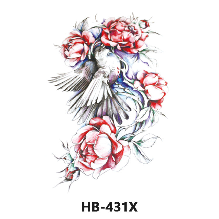 Free shipping Tattoo In Stock Cross-Border Factory Wholesale New Half Sleeve Tattoo Sticker Black Animal Skull Waterproof Tattoo Men and Women Tattoo
