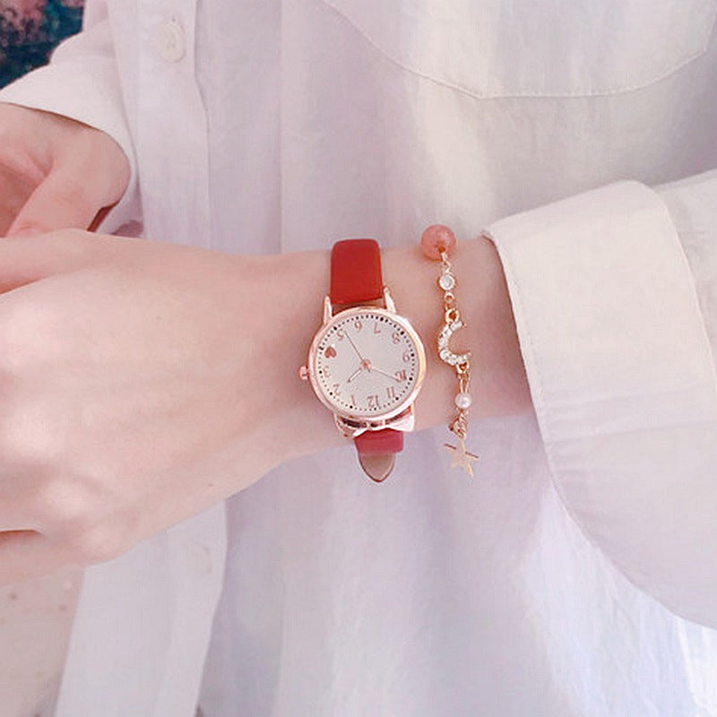Fashion women's watchNew Ins Women's Watch Lovely Female Student Quartz Watch Xingyue Bracelet Watch Combination Suit Generation
