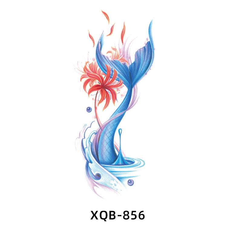 Free shipping Tattoo Small Full Arm Animal Tattoo Tattoo Sticker Half Sleeve Simulation Waterproof Black and White, Colored Flower Men and Women Tattoo Sticker Paper Wholesale