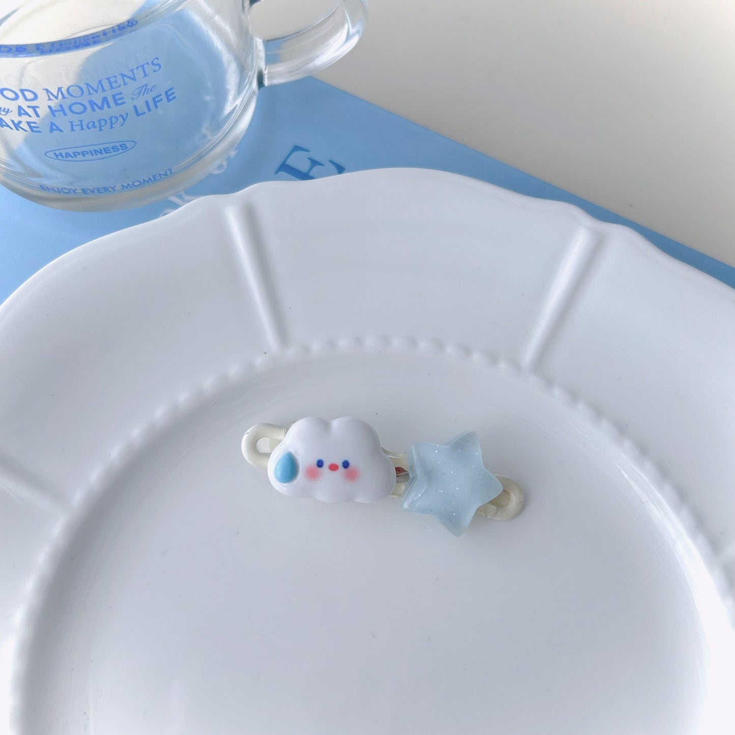 甜美云朵星星发夹侧边刘海夹发卡鸭嘴夹高颜值ins风百搭发圈发饰