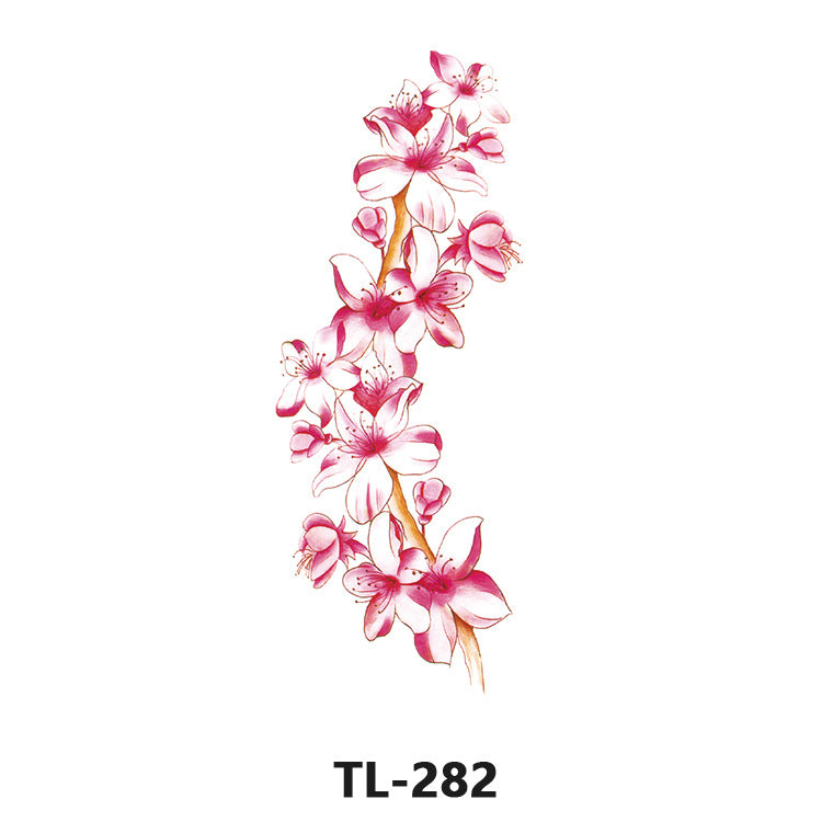 Free shipping Tattoo Factory Wholesale Tattoo Sticker Waterproof Women's Long-Lasting Rose Fresh Flowers Internet Celebrity Big Flower Colorful Plant Tattoo