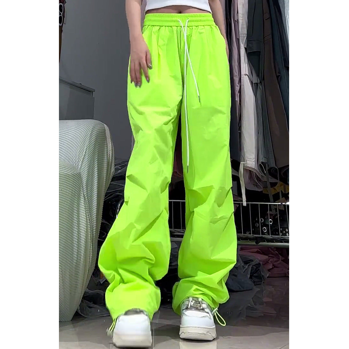 Dopamine pants Free shipping Tattoo Street dance wide-leg tooling pants summer thin women's pants wear sports quick-drying pants women's casual paratrooper pants dopamine