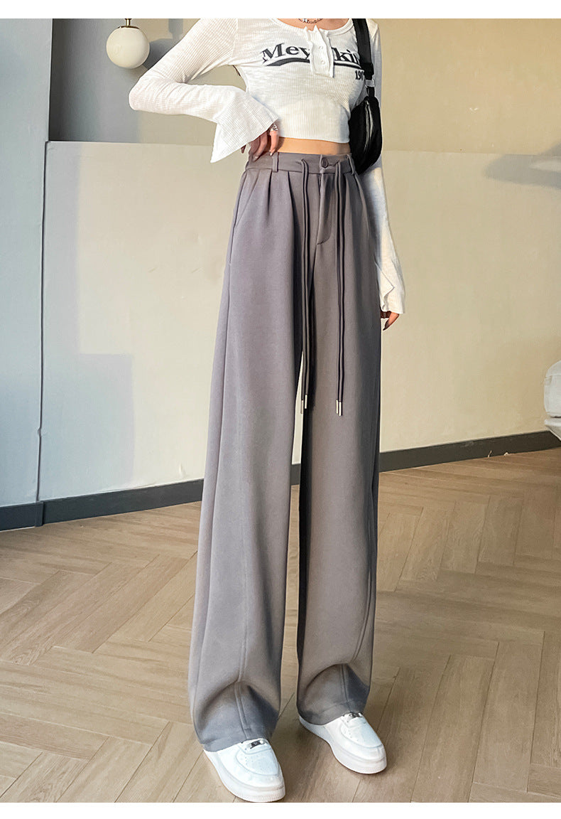 Fashion women's wear New American Style Narrow Banana Pants Women's High Waist Drooping Sports Trousers 2023 Spring and Autumn Straight Casual Pants Wide Leg Pants
