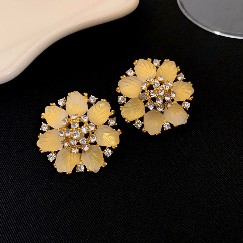 真金电镀中古珍珠耳环欧美夸张复古耳钉小众高级感气质耳饰批发女