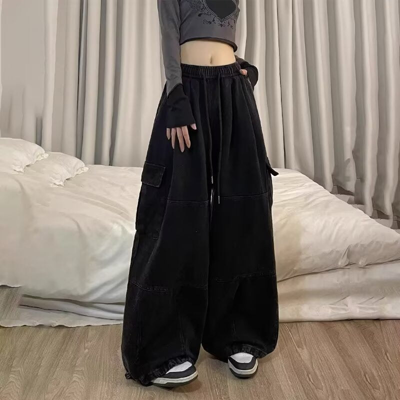 Dopamine pants Free shipping Tattoo 2024 new dopamine thin casual pants niche simple loose straight tied feet hip hop color overalls tide