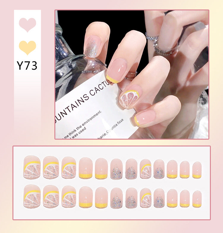 Fashion  nail Nail Stickers One Second Wearable Nail Sticker Wear Armor Nail Stickers Pure Desire Gradient Simple New Elegant